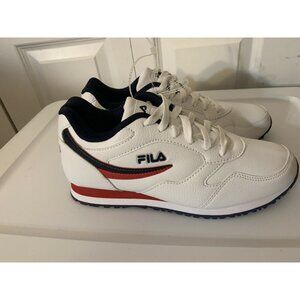 Fila Men's Sz 8 A-Low White Red White‎ Blue Sneakers Shoes